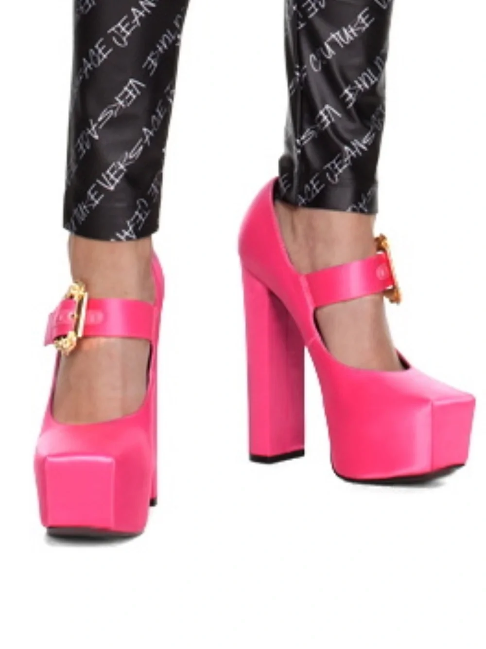 Versace Jeans Couture Pink Hurley Platform Heels, NEW, Size 36, MSRP $498